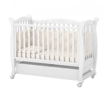 Ліжко для немовлят Верес ЛД15 15.3.1.1 з роликами  34.3.1.1.1.4.06 та шухлядою 40.6.1 120x60 Коричневий (Горіх Сірий) фото-1