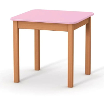 Стіл дитячий Верес 1 з 2-ма стільцями 57x57 Рожевий (МДФ Рожевий/Дерево Бук) фото-2