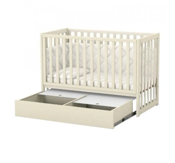 Кровать для новорожденных Верес ЛД13 13.1.1.20 с ящиком без маятника 40.6.1 120x60 Бежевый (Слоновая кость) фото-2